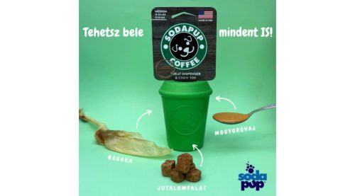 Jutalomfalattal tölthető, méreganyagmentes játék kutyáknak, COFFEE CUP - SodaPup®